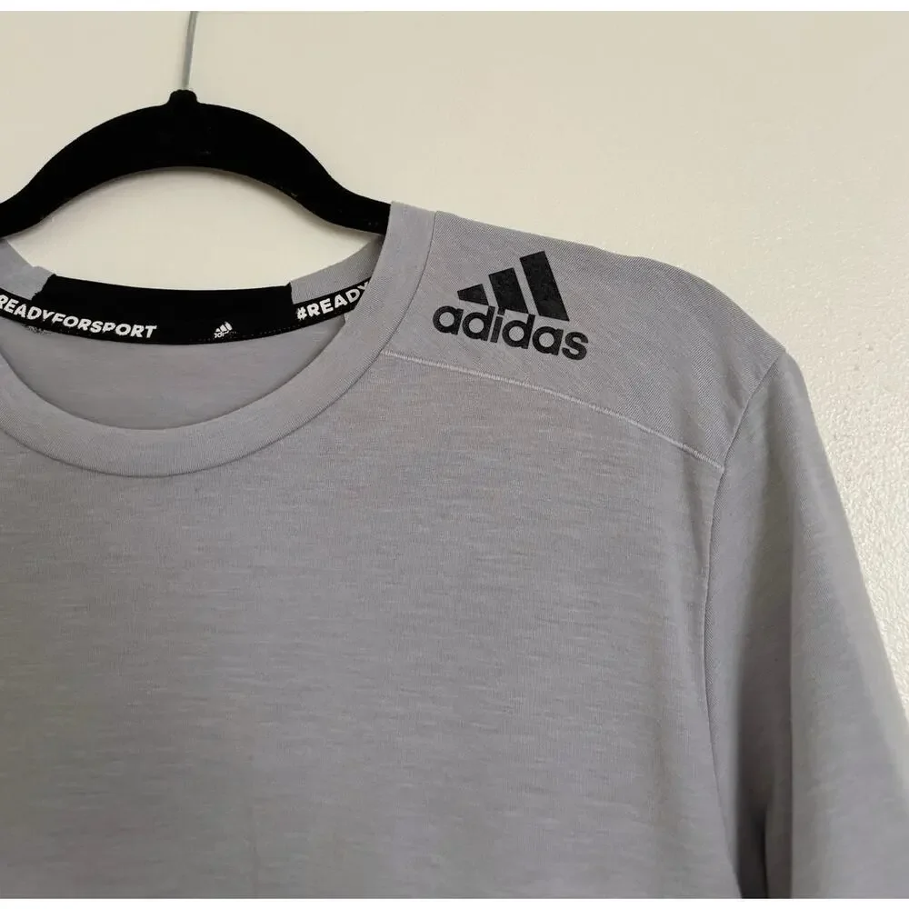 Light Grey Adidas Aeroready Short Sleeve Tee M
